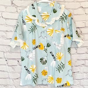 Cute Floral Pastel Pajama Set